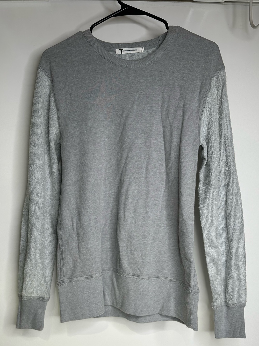 T Alexander Wang Shirt Women’s Size XS Gray Classic Long Sleeve Crew Neck Top.